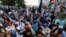 People rallied in Karachi on March 28 in support of protests in Bannu district of Khyber Pakhtunkhwa Province over the deaths of four teenage boys. 