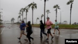 Hurricane Harvey hits Corpus Christi, Texas.