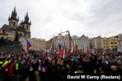 Protesta në Pragë të Republikës Çeke.