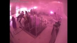 Surveillance footage shows the moment of the attack at King Khalid International Airport in Saudi Arabia.