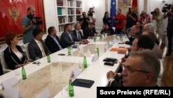 Jedan od sastanaka parlamentarne većine u pokušaju da formiraju treću Vladu Crne Gore. September 2022. 