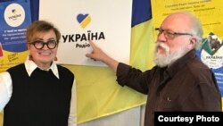 Людмила Ваннек и Игорь Померанцев на Радио Украина в Праге