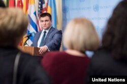 Minstrul de externe Pavlo Klimkin in fata Consiliului de Securitate ONU in New York, 21 februarie, 2017.