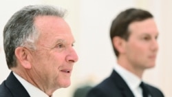 US special representative Steve Witkoff (left) and Jared Kushner in Moscow on December 2.