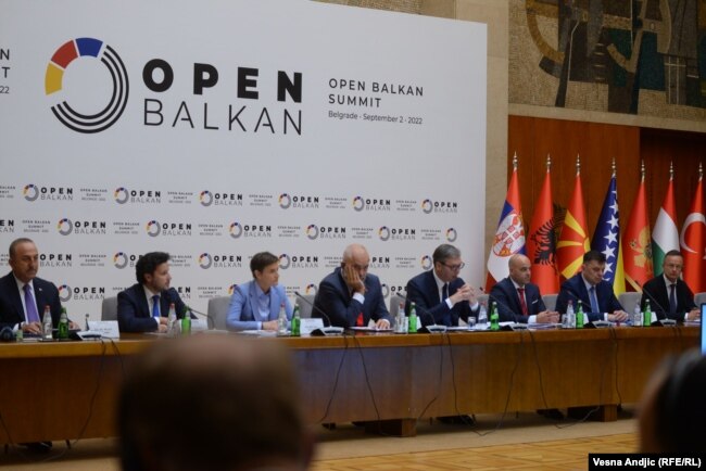 Pamje nga samiti i Ballkanit të Hapur, që po mbahet në Beograd, 2 shtator 2022.
