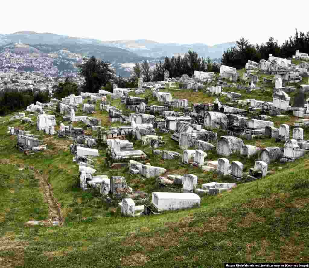 A Jewish cemetery in the hills above Sarajevo. Beginning in the spring of 2018, 22-year-old student Matyas Kiraly has been searching for the stone remnants of Europe&rsquo;s dwindling Jewish population. &nbsp;