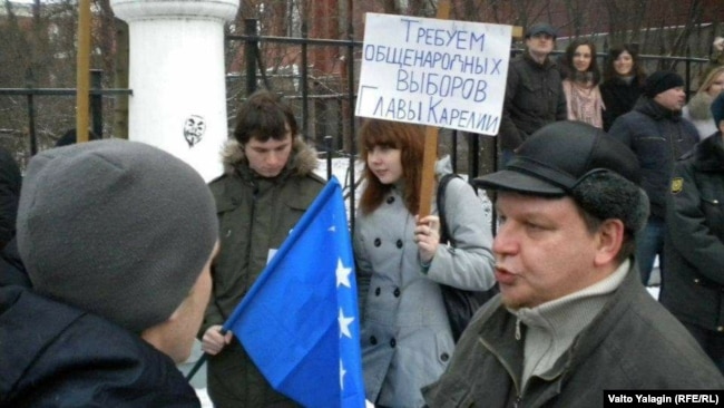 Вадим Штепа на митинге регионалистов у правительства Карелии