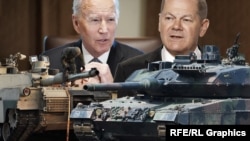 Джо Байден і Олаф Шольц щойно пообіцяли Україні танки Абрамс та Леопард, а тут Київ вже літаки просить (фото-колаж)