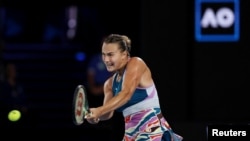 Belarusian tennis star Aryna Sabalenka (file photo)