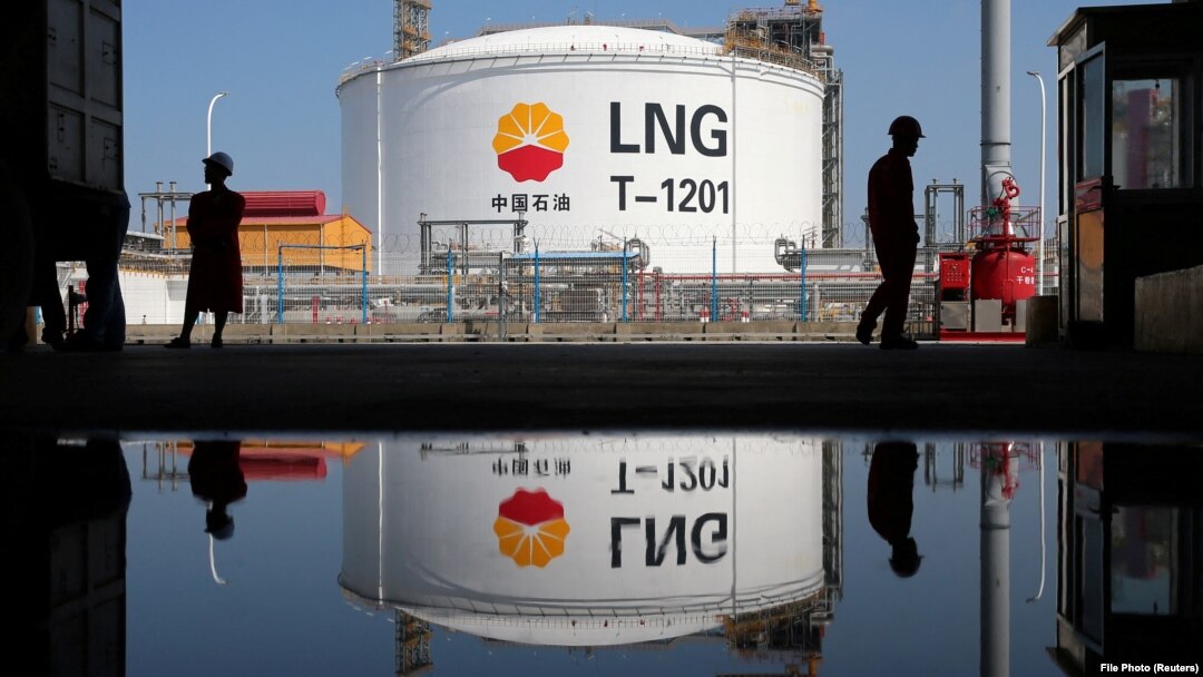 A liquefied-natural-gas storage tank owned by PetroChina in Nantong, China.
