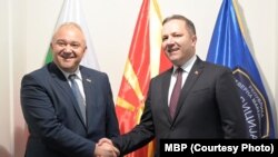 Министерот за внатрешни работи Оливер Спасовски по денешната средба со неговиот бугарски колега Иван Демерџиев 