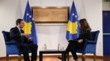 KOSOVO: Albin Kurti, Prime Minister of Kosovo, talks to RFE/RL correspondent, Doruntina Baliu, in Prishtina, January 27, 2023.