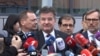 The European Union's special envoy for the Kosovo-Serbia dialogue Miroslav Lajcak talks to reporters on January 20.