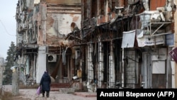Разрушенный обстрелами исторический центр Харькова