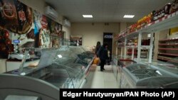 Nagorno-Karabakh - Customers visit an almost empty food store in Stepanakert, January 7, 2023.