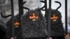 Masked dancers, known as Kukeri, perform during the International Festival of Masquerade Games in Pernik, Bulgaria, on January 28.