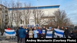 Митинг в подкрепа на Навални и другите политически затворници в Рейкявик.