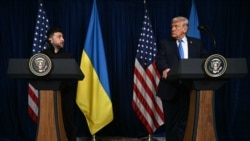 Владимир Зеленский и Дональд Трамп на пресс-конференции 28 декабря