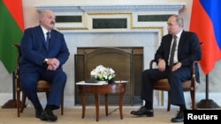 Встреча Путина и Лукашенко в Санкт-Петербурге 13 июля