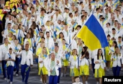 Збірна України під час відкриття Олімпійських ігор в Ріо-де-Жанейро, 5 серпня 2016 року