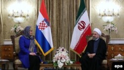 Hassan Rouhani və Kolinda Grabar-Kitarovic 