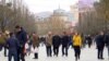 Kosovo: Pristina, people walking in the main square in city center/ photo generic