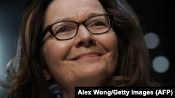 Gina Haspel testifies at a confirmation hearing before the U.S. Senate Committee on Intelligence on May 9.