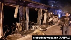 Prizor privremene COVID bolnice nakon ugašenog požara, Tetovo (8. septembar 2021.)