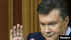Ukraine President Viktor Yanukovych delivers his annual address to parliament.
