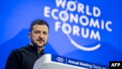 Președintele ucrainean Volodimir Zelenski se adresează Forumului Economic de la Davos, Elveția – 21 ianuarie 2025