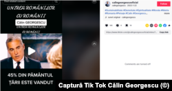 O postare a lui Călin Georgescu, pe TikTok, din ianuarie 2023, are doar puțin peste 2.000 de vizualizări.