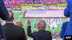 U.S. President Donald Trump and daughter Ivanka Trump at the Super Bowl in New Orleans.