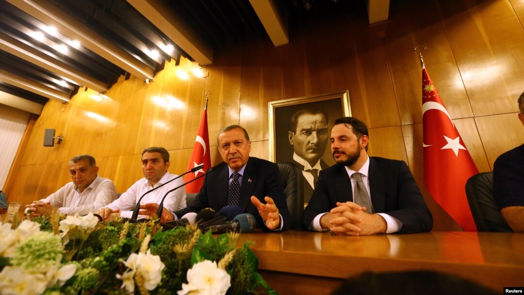 Turkish President Recep Tayyip Erdogan addressed his country from the airport in Istanbul during the attempted coup.