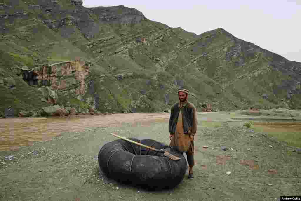 A &quot;ferryman&quot; in northeast Afghanistan who charges locals the equivalent of $0.40 to be paddled across the Kokcha River. Quilty says he has become attuned to the subtle differences in dress between the regions and prepares accordingly. &quot;My collection of Afghan clothes is far larger than any other wardrobe I&#39;ve owned.&quot;