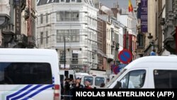 La Bruxelles în apropierea Muzeului evreiesc la 24 mai.