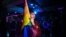 A member of the LGBT community waits for the results of the referendum in Bucharest on October 7.