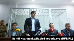 Нестор Шуфрич-молодший під час засідання з обрання міри запобіжного заходу, 30 серпня 2017 року