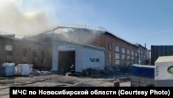 Пожар на заводе, Бердск, 17 мая