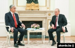 Касым-Жомарт Токаев и Владимир Путин. Москва, 16 мая 2022 года