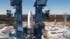 Российская ракета "Ангара" на стартовом столе на космодроме "Плесецк"