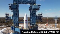 Российская ракета-носитель «Ангара-1.2» на космодроме «Плесецк».