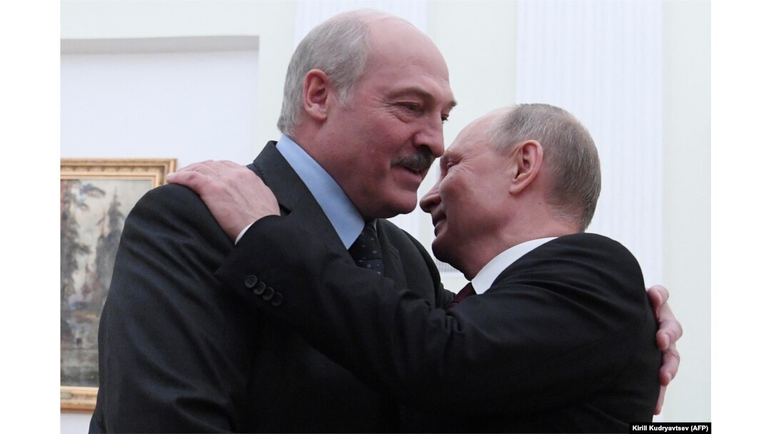 Lukașenko și Putin, la Moscova, în decembrie 2018