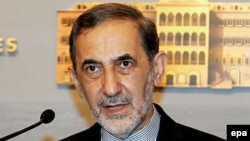 Lebanon -- Ali Akbar Velayati, advisor to Iran's supreme leader, speaks to media after his meeting with Lebanese Prime Minister in Beirut, May 18, 2015