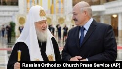 Московський патріарх Кирило і президент Білорусі Олександр Лукашенко. Мінськ, 15 жовтня 2018 року