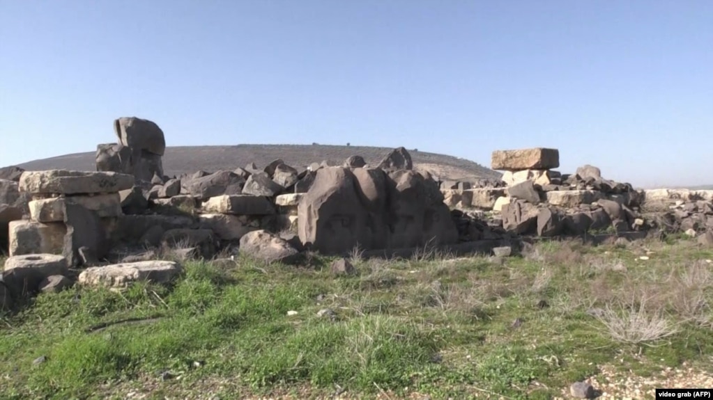 Drevni hram Ain Dara, nekih sedam kilometara od Afrina, nakon turskog bombardiranja regije, 31. januara 2018.