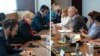 Predstavnici Vijeća ministara BiH (lijevo) s ambasadorima SAD-a, OSCE-a, EU-a, Francuske, Njemačke, Italije i UK-a (kombinovana fotografija)