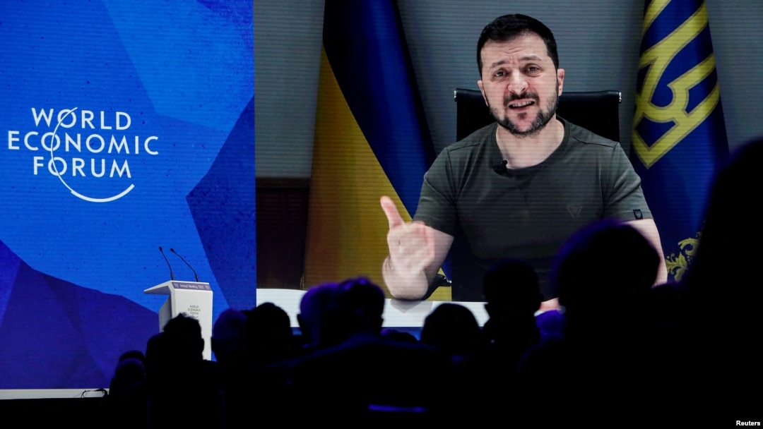 Președintele Volodimir Zelenski s-a adresat miercuri Forumului Economic de la Davos