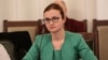 Симона Велева по време на изслушването си в парламента на 21 април.