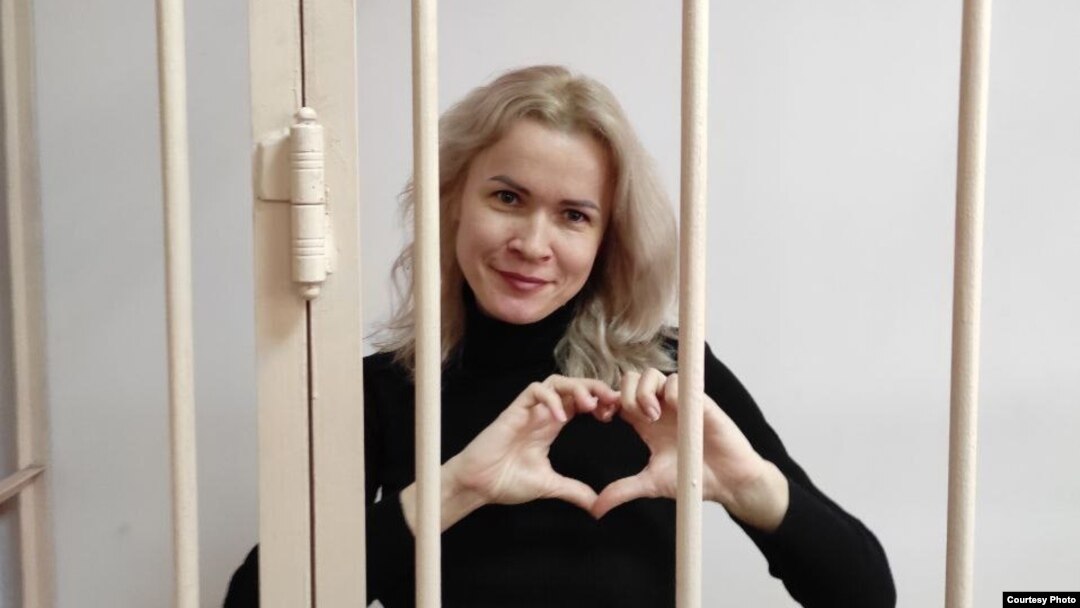 Maria Ponomarenko, who is the mother of two young children, faces up to 10 years in prison for a Telegram post about the March 16 Russian air strike on a theater in the Ukrainian city of Mariupol in which hundreds of civilians were killed.
