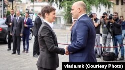 Ana Brnabić i Dimitar Kovačevski, premijeri Srbije i Severne Makedonije, u Skoplju, 18. maja 2022.